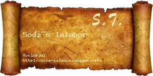 Soós Talabor névjegykártya